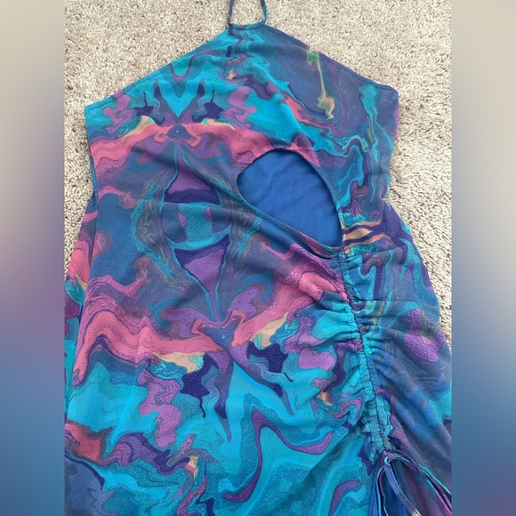 Forever 21 Abstract Mesh Halter Midi Dress - Picture 6 of 6